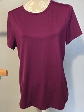 Danskin Now Women's Short Sleeve Workout Tee - Plum